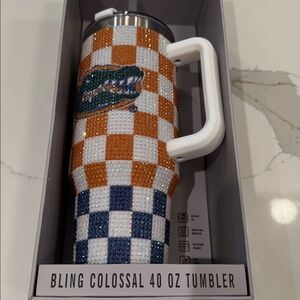 Bling Colossal 40 oz Tumbler Gators UF Rinestone University Of Florida
